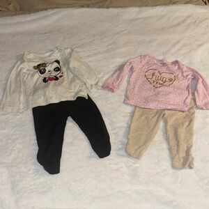 Healthtex Pink Baby Top with White Polka Dots